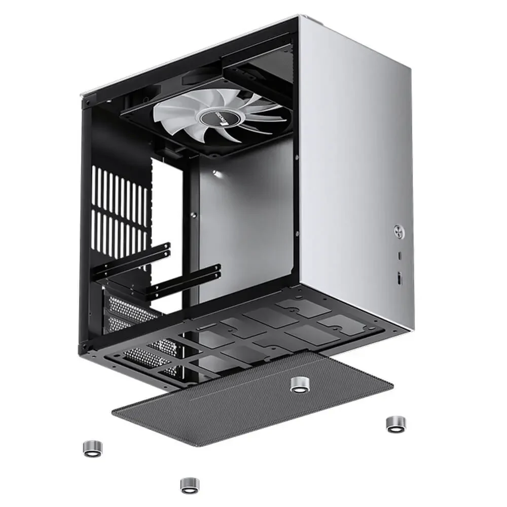 Vỏ Case PC Jonsbo T8 PLUS Silver - Mini-ITX - Bạc - NEW