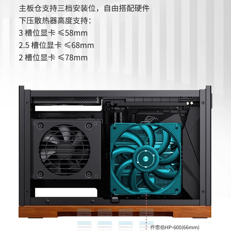 Vỏ Case PC Jonsbo T9 Silver - Mini-ITX - Bạc - NEW