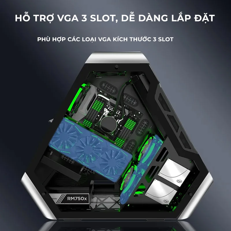 Vỏ Case PC Jonsbo TR03-G Silver - ATX - Bạc - NEW