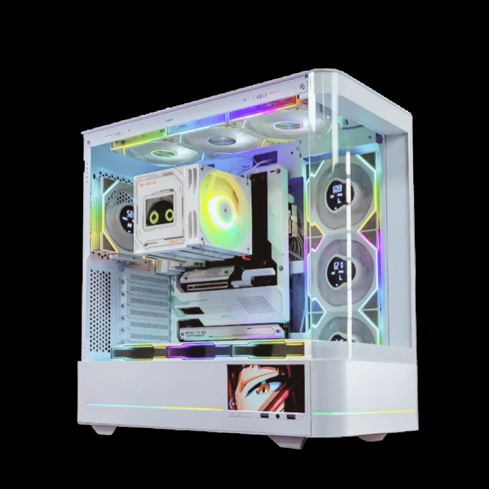 Vỏ Case PC Jungle Leopard AC-02 White LCD - ATX - Trắng - NEW