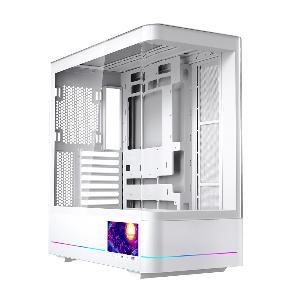 Vỏ Case PC Jungle Leopard AC-02 White LCD - ATX - Trắng - NEW