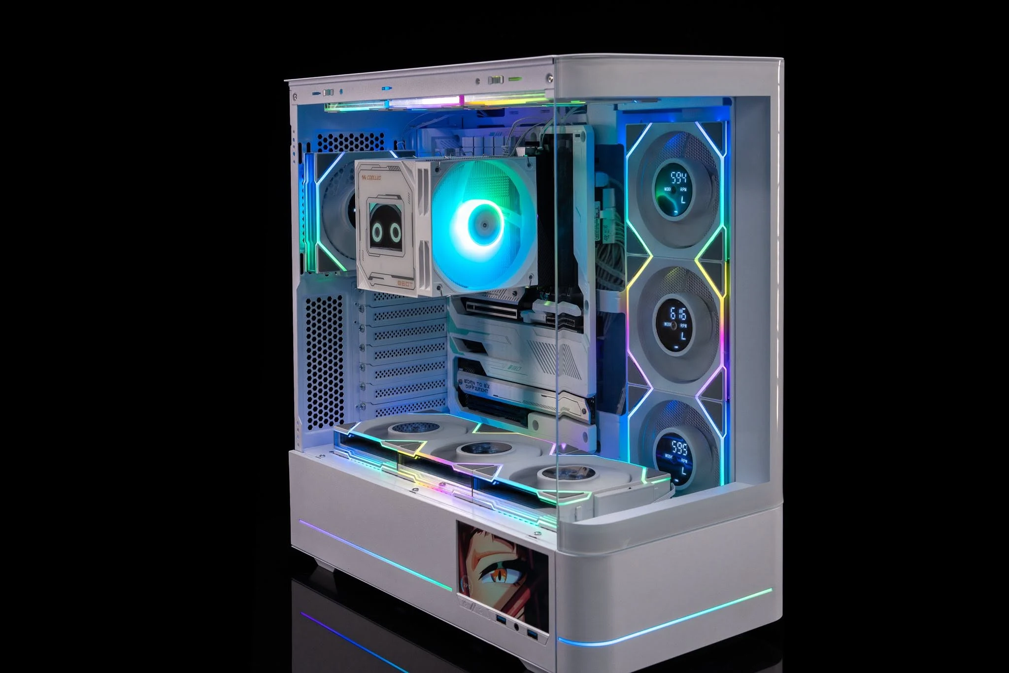 Vỏ Case PC Jungle Leopard AC-02 White LCD - ATX - Trắng - NEW