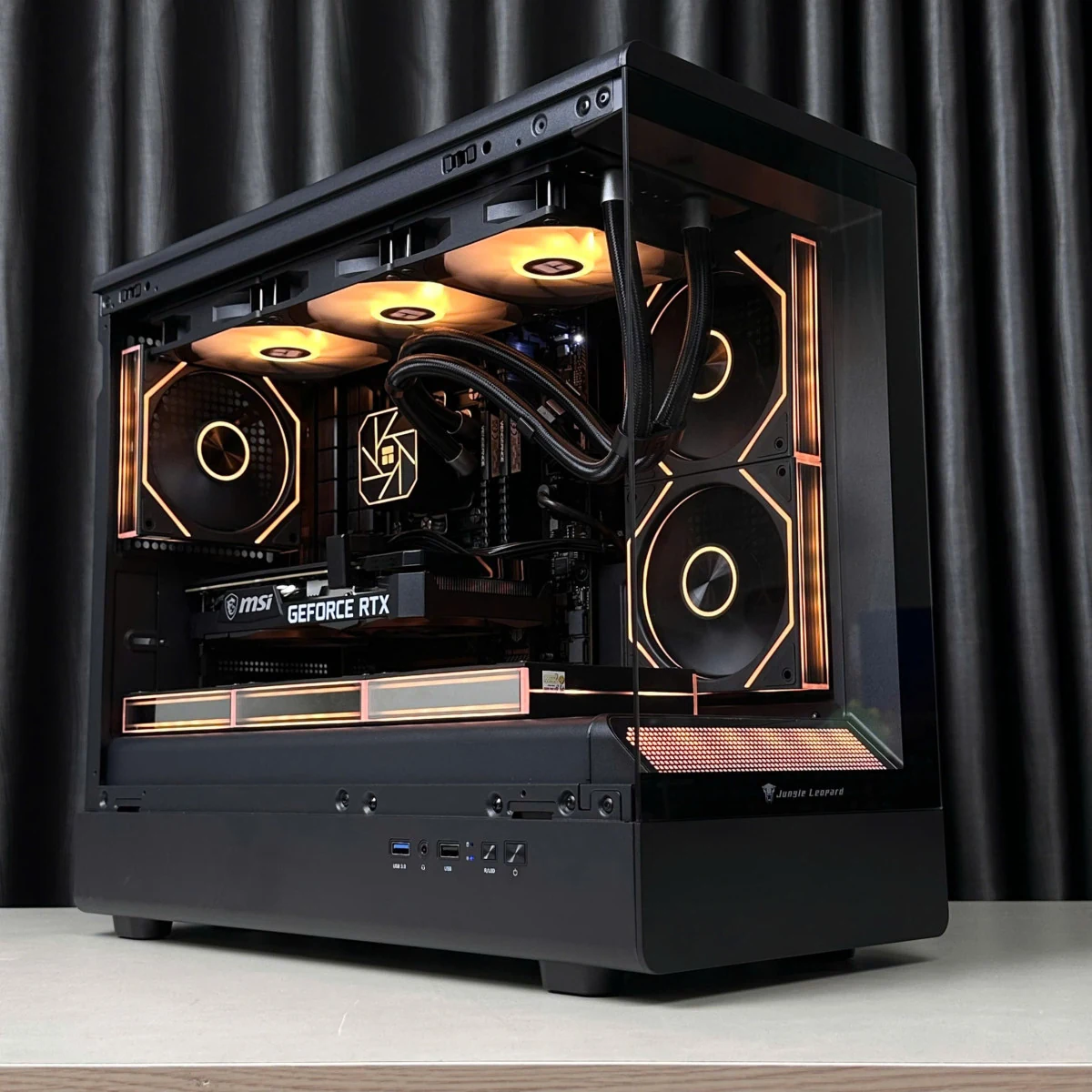 Vỏ Case PC Jungle Leopard AX-2 Black LCD ARGB - ATX - Đen - NEW