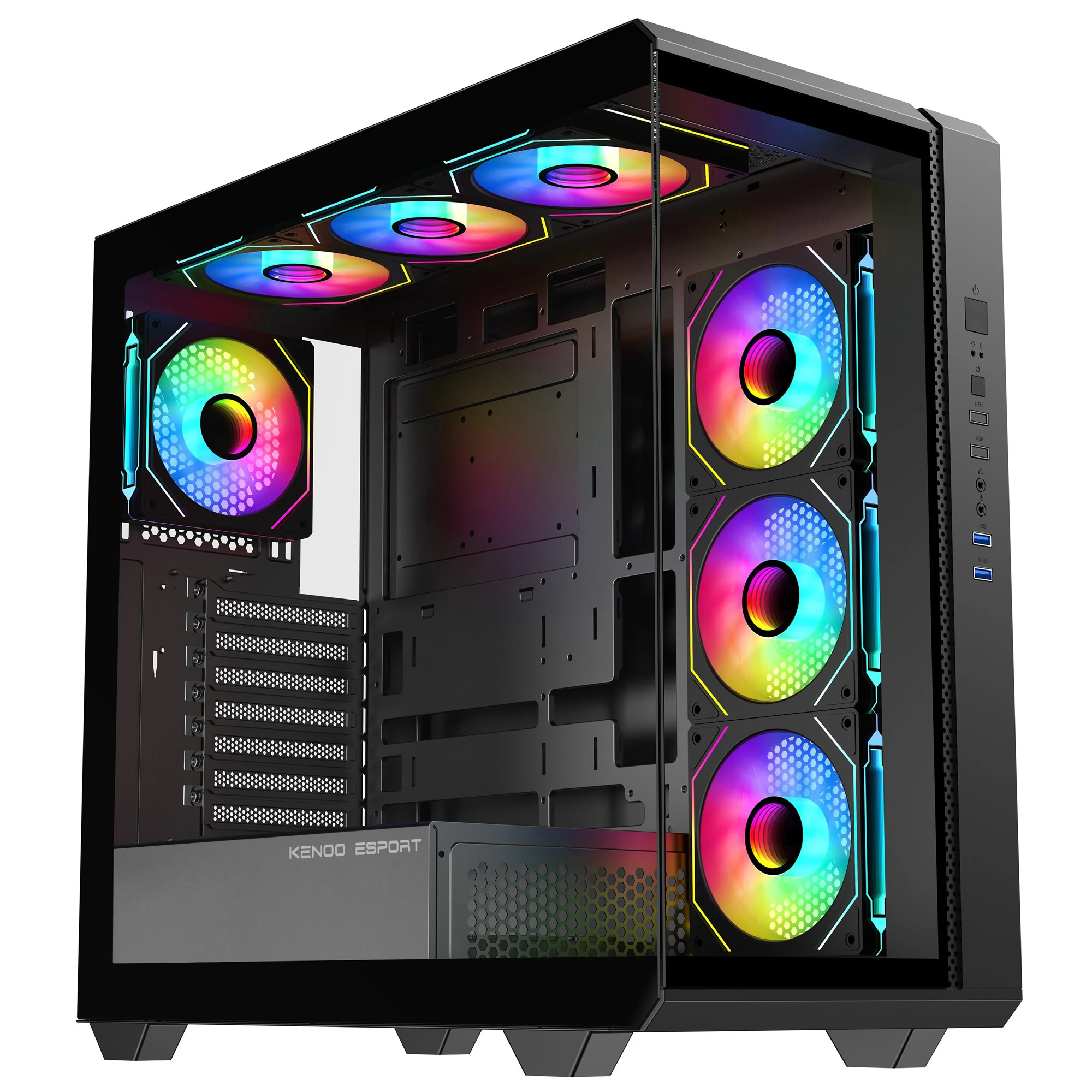 Vỏ Case PC KENOO ESPORT FK810 - E-ATX - Đen - NEW