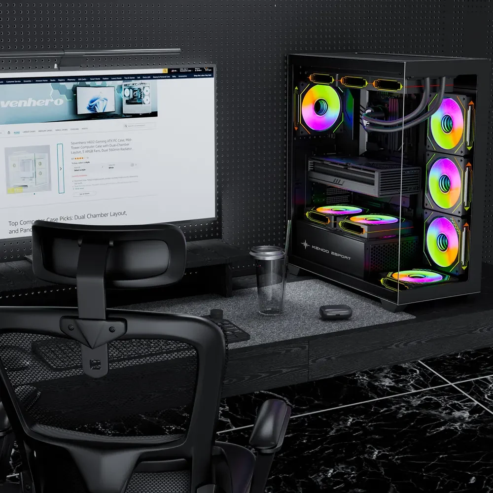 Vỏ Case PC KENOO ESPORT FK820 - E-ATX - Đen - NEW