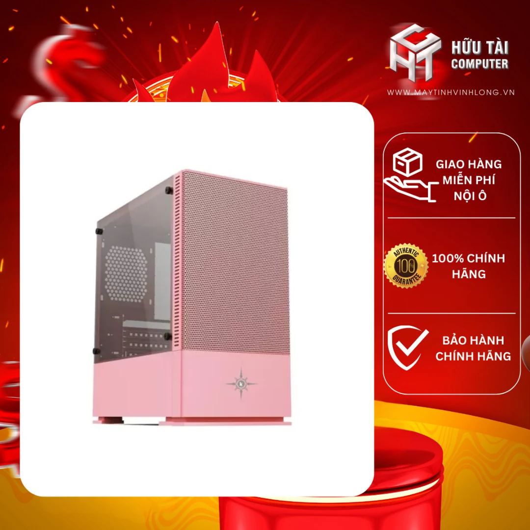 Vỏ Case PC KENOO ESPORT G562 - M-ATX - Hồng - NEW