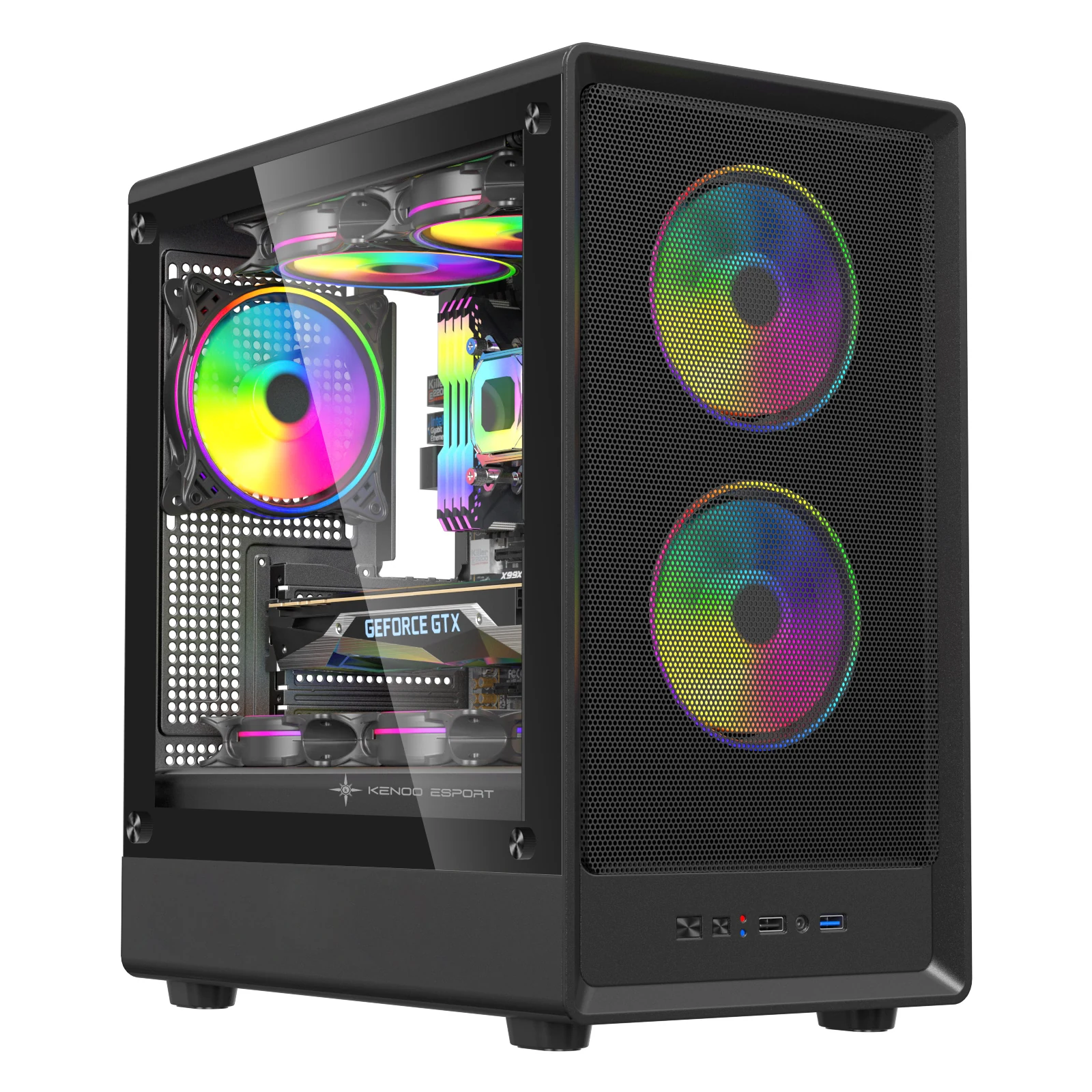 Vỏ Case PC KENOO ESPORT M362 - M-ATX - Đen - NEW
