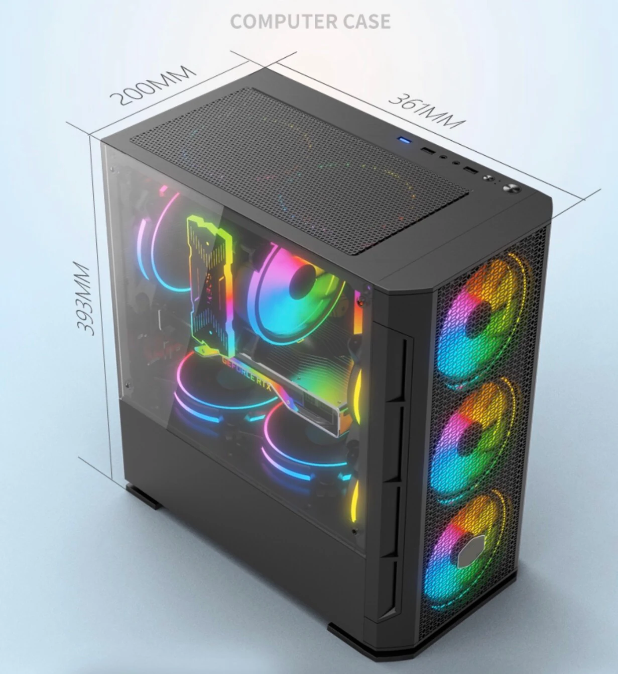 Vỏ Case PC KENOO ESPORT M362 - M-ATX - Đen - NEW