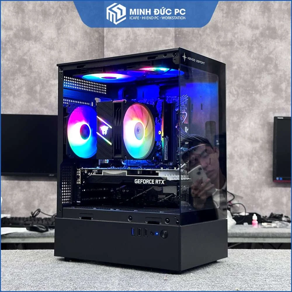 Vỏ Case PC KENOO ESPORT MK100 - M-ATX - Đen - NEW
