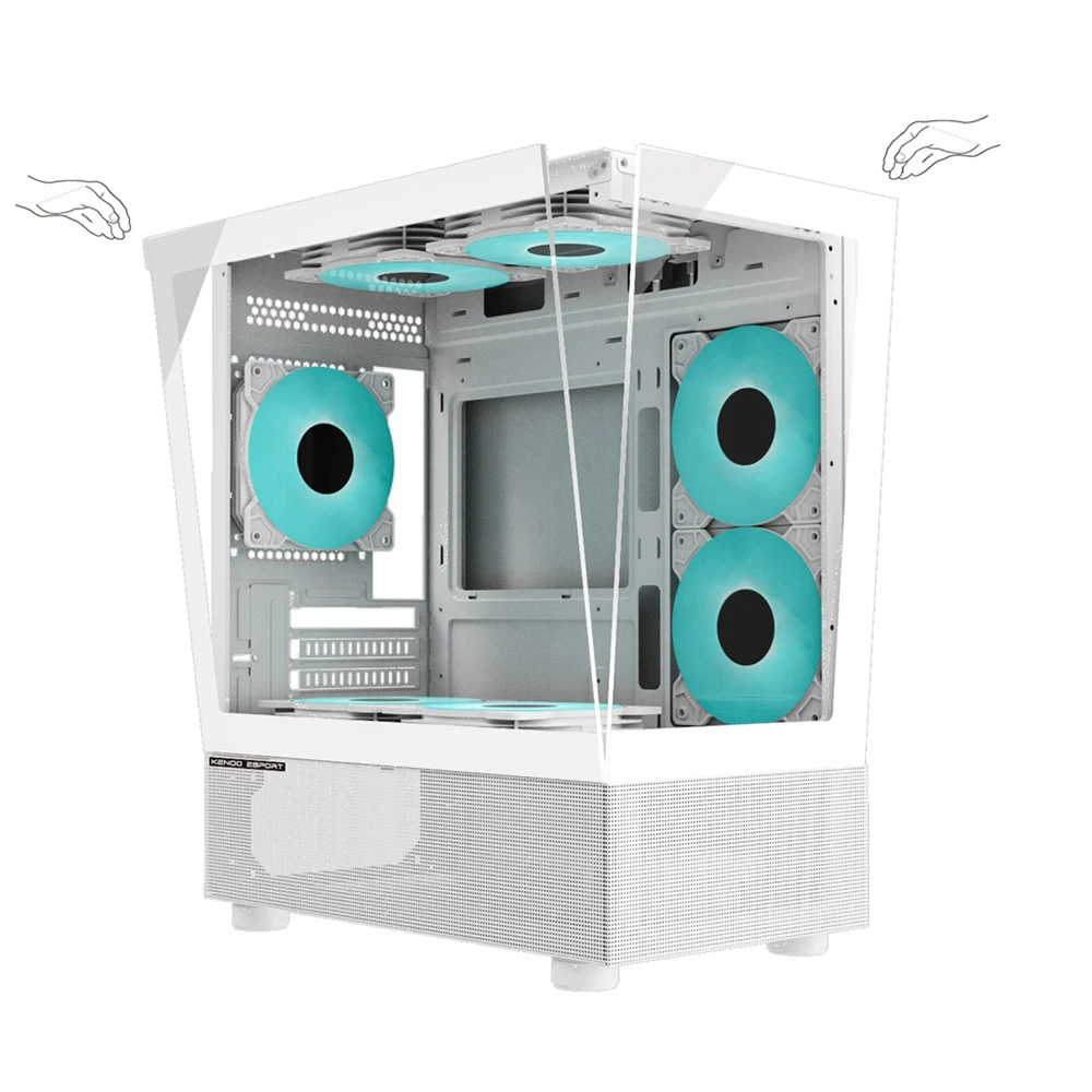 Vỏ Case PC KENOO ESPORT MK200 - M-ATX - Trắng - NEW