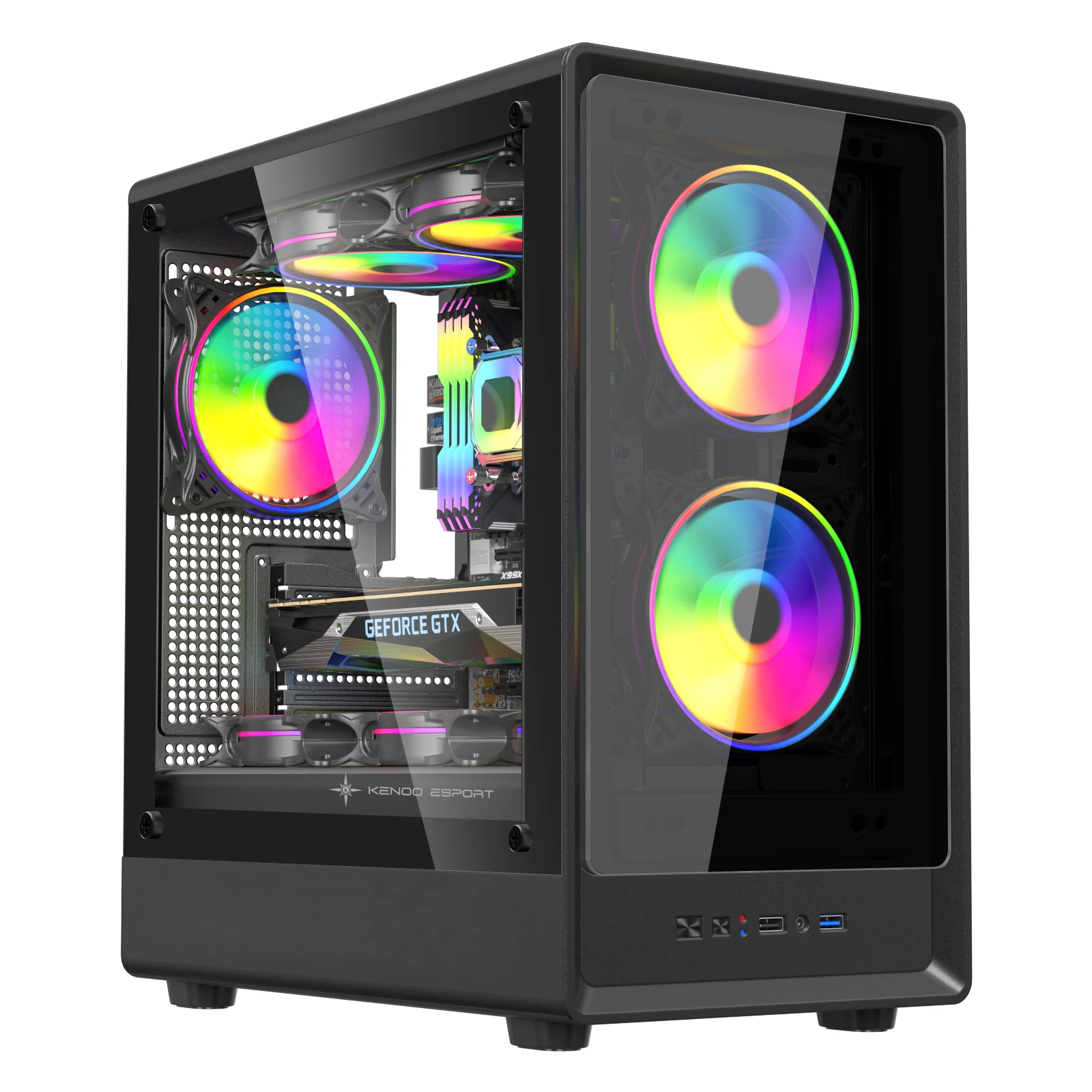 Vỏ Case PC KENOO ESPORT MK326 - M-ATX - Đen - NEW