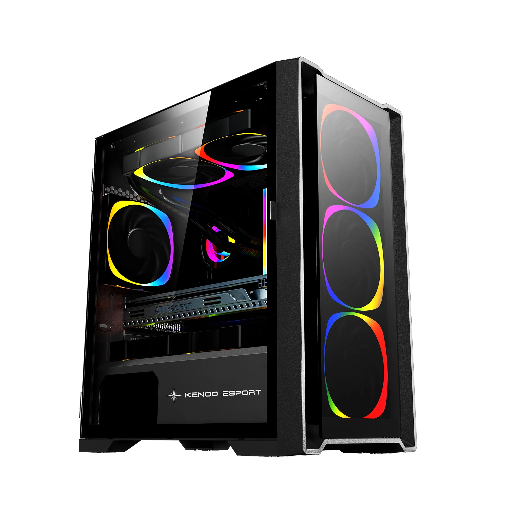 Vỏ Case PC KENOO ESPORT MK500 3F - M-ATX - Đen - NEW