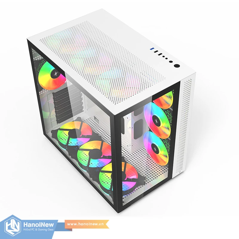 Vỏ Case PC KENOO LUXE V1 - ATX - Trắng - NEW