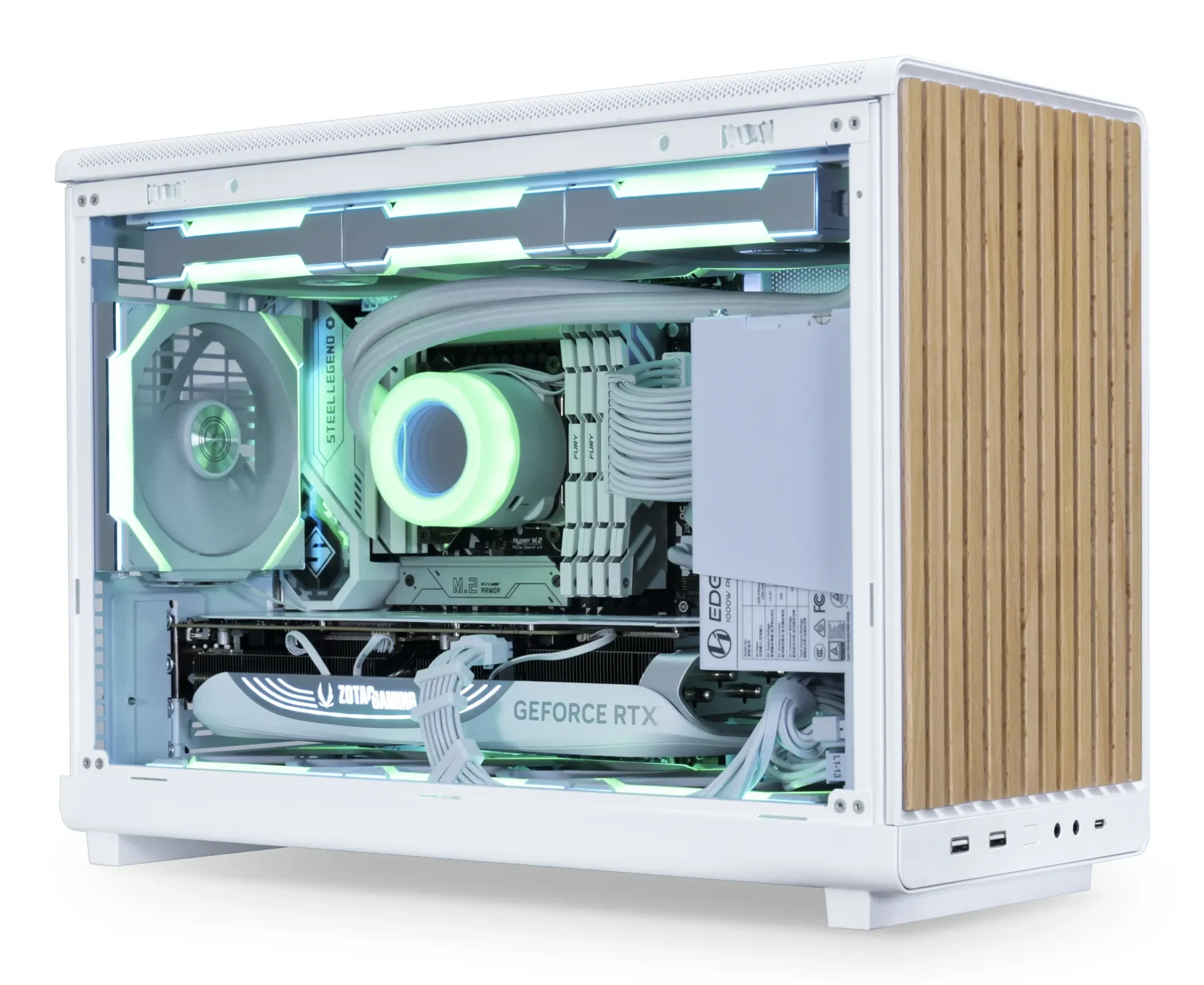 Vỏ Case PC Lian Li A3-mATX Wood Edition White - M-ATX - Trắng - NEW