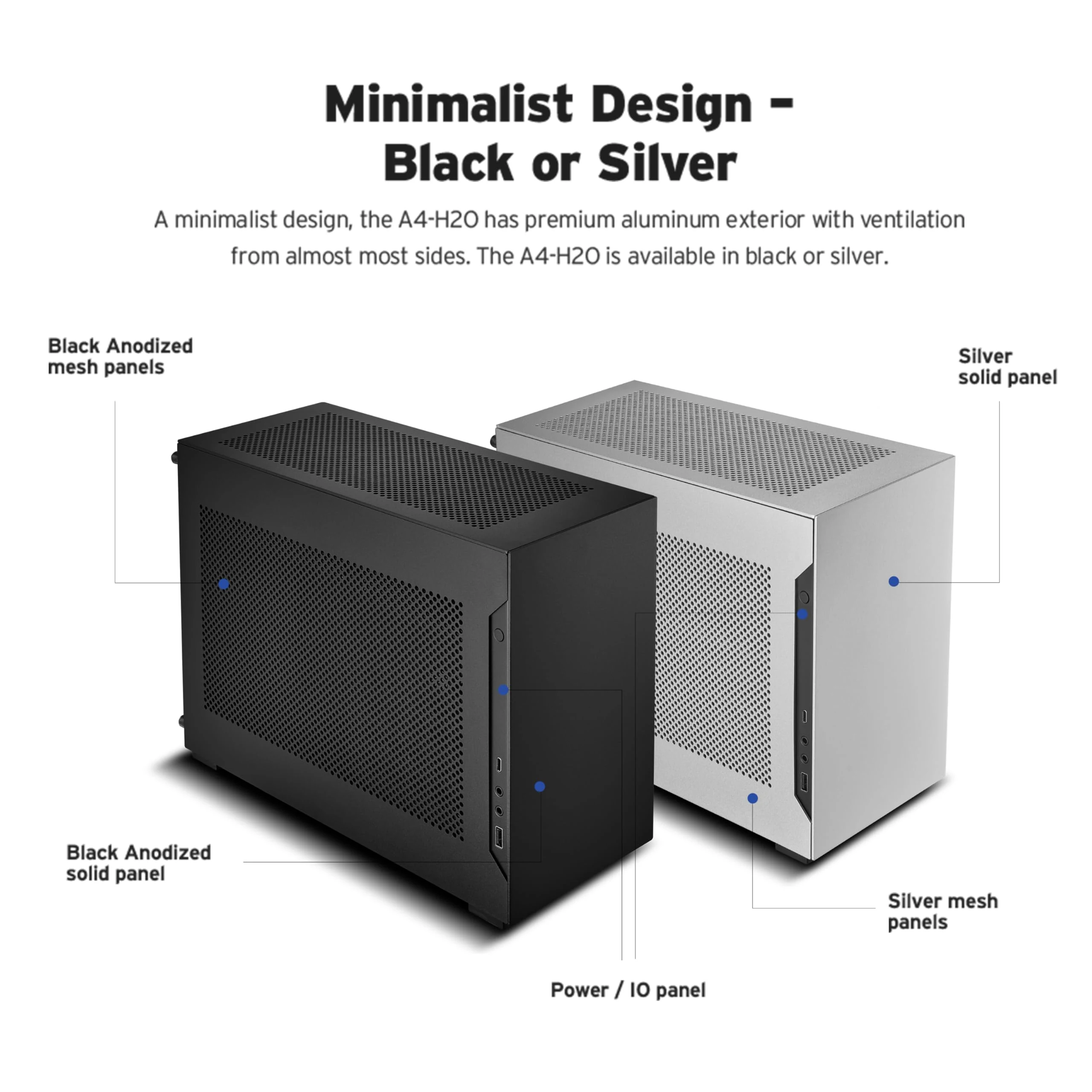 Vỏ Case PC Lian Li A4-H2O Black - Mini-ITX - Đen - NEW