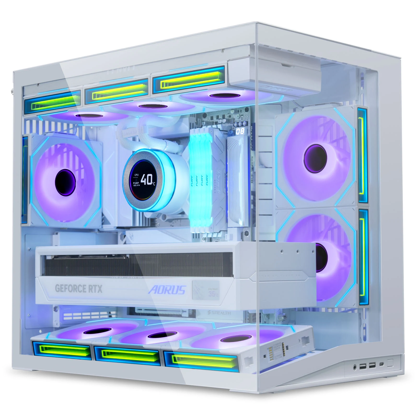 Vỏ Case PC Lian Li O11 Air Mini Snow Edition - ATX - Trắng - NEW