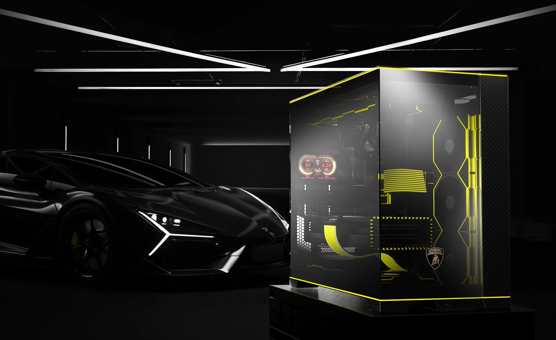 Vỏ Case PC Lian Li O11 Dynamic EVO RGB Automobili Lamborghini Edition - E-ATX - Đen - NEW