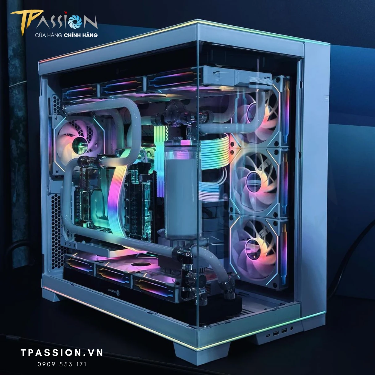 Vỏ Case PC Lian Li O11 Dynamic EVO RGB White - E-ATX - Trắng - NEW