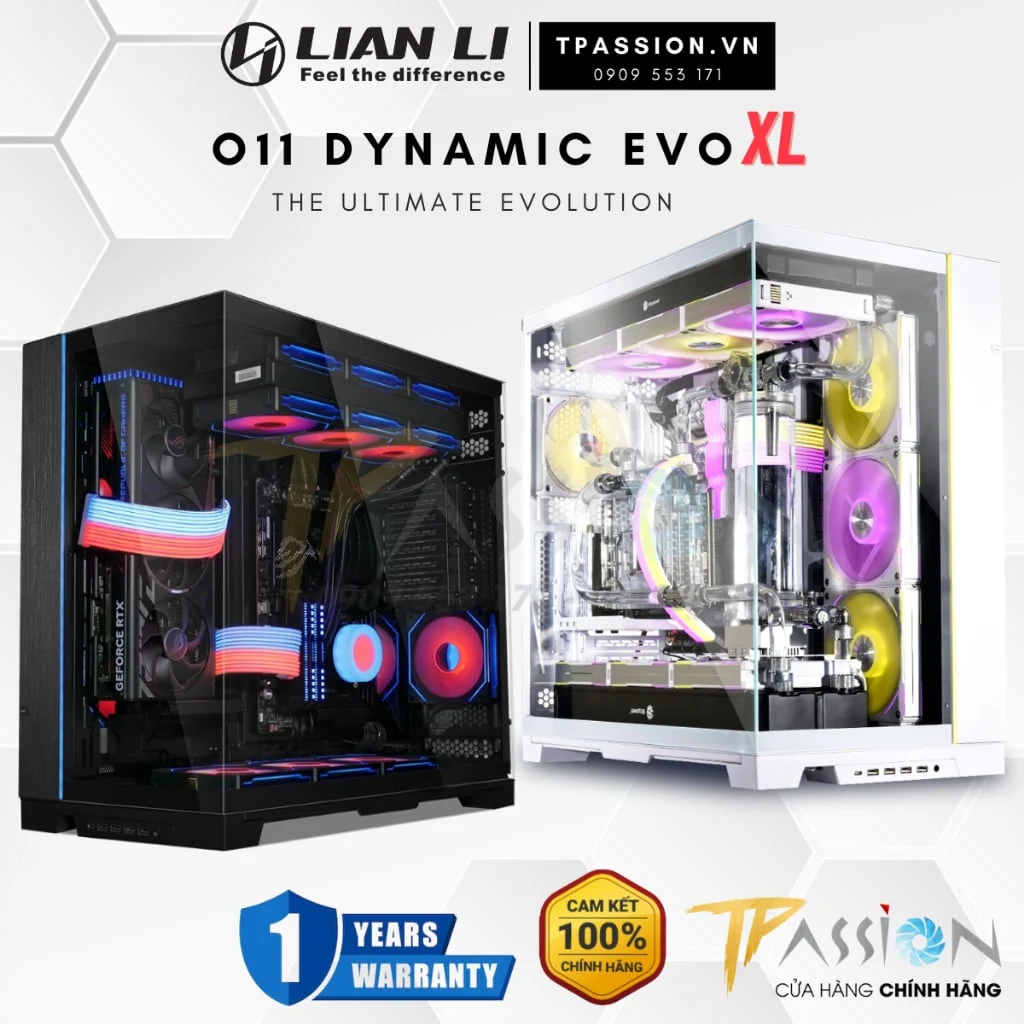 Vỏ Case PC Lian Li O11 Dynamic EVO XL White - E-ATX - Trắng - NEW