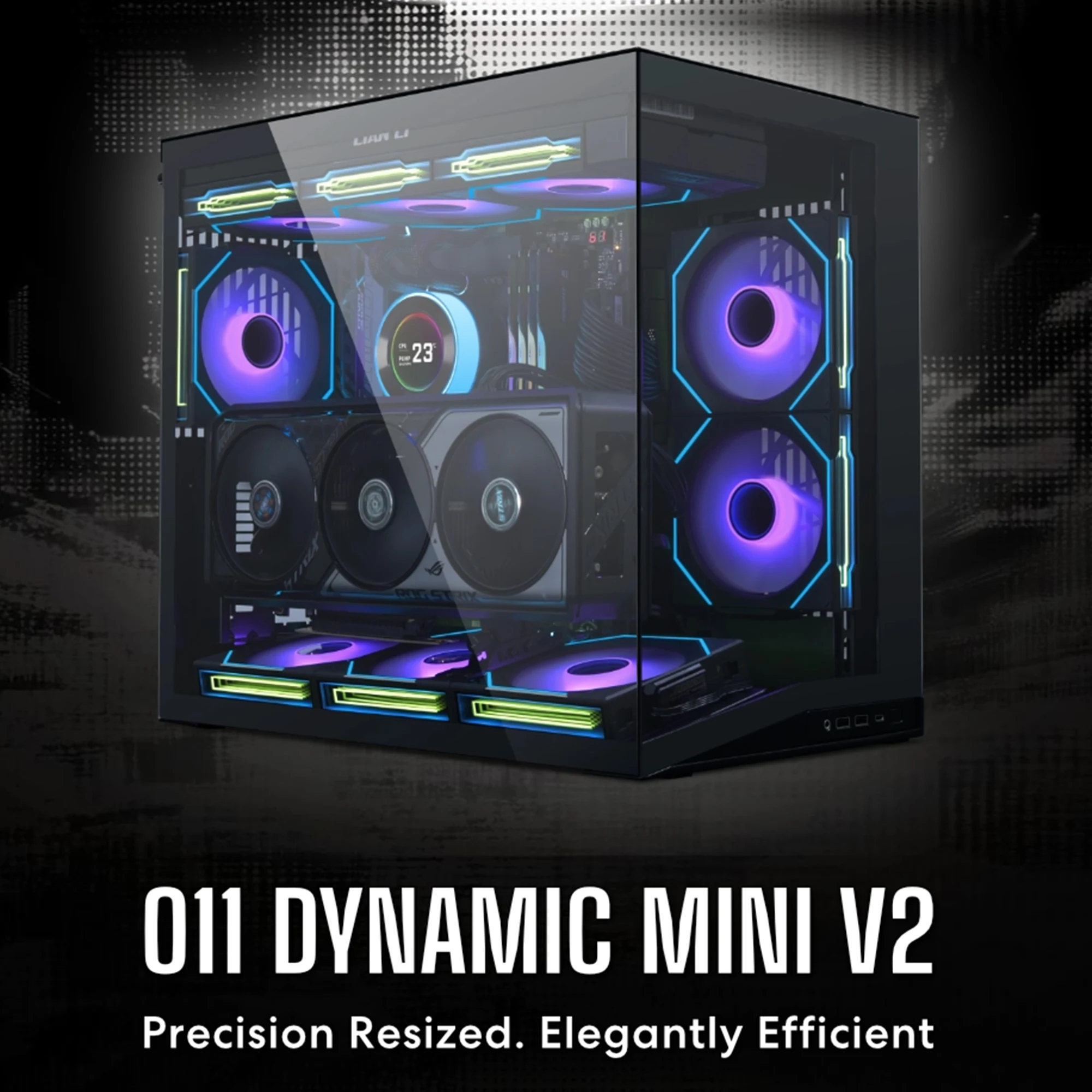 Vỏ Case PC Lian Li O11 Dynamic Mini V2 Black - ATX - Đen - NEW
