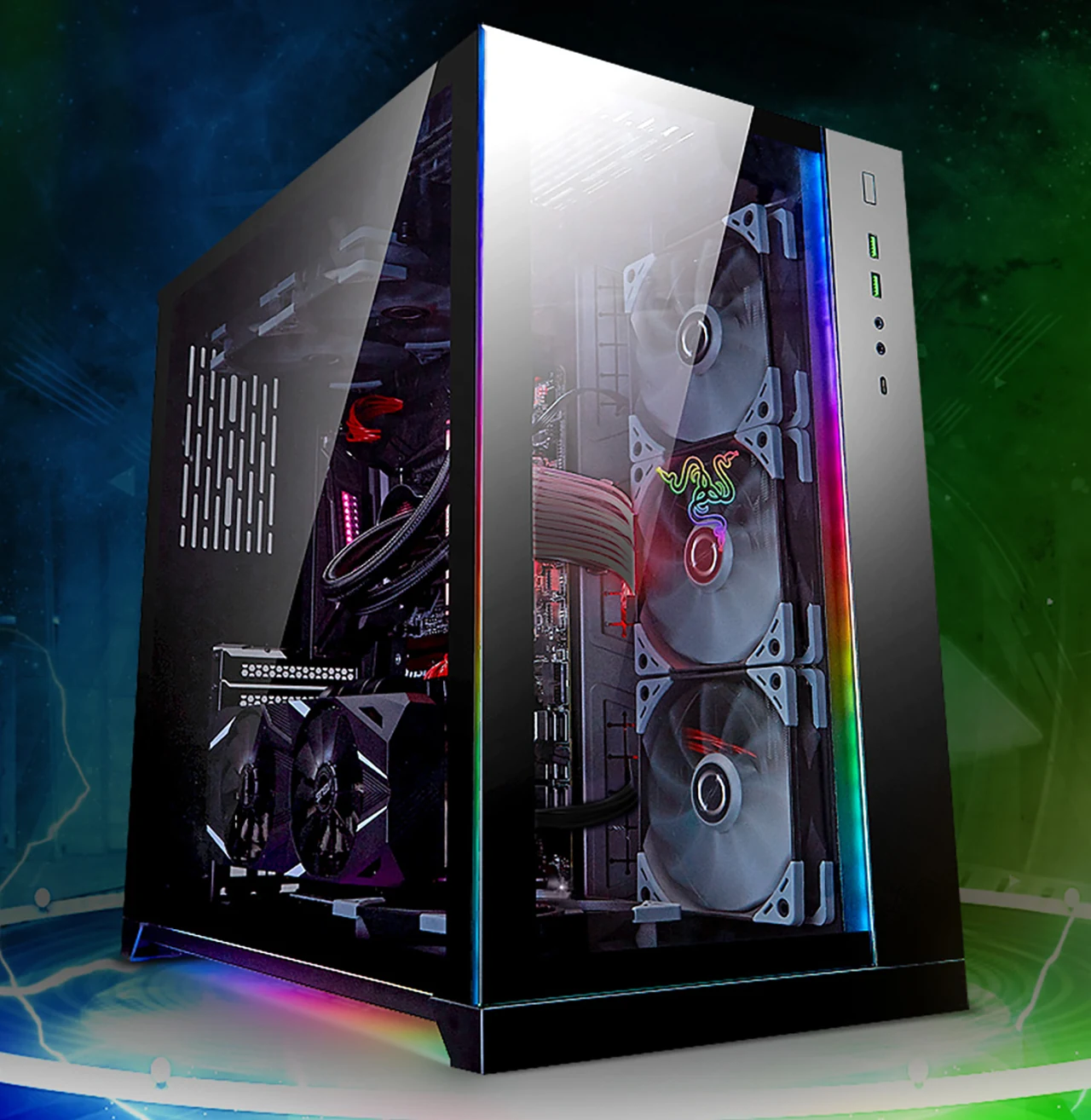 Vỏ Case PC Lian Li O11 Dynamic Razer Edition - ATX - Đen - NEW