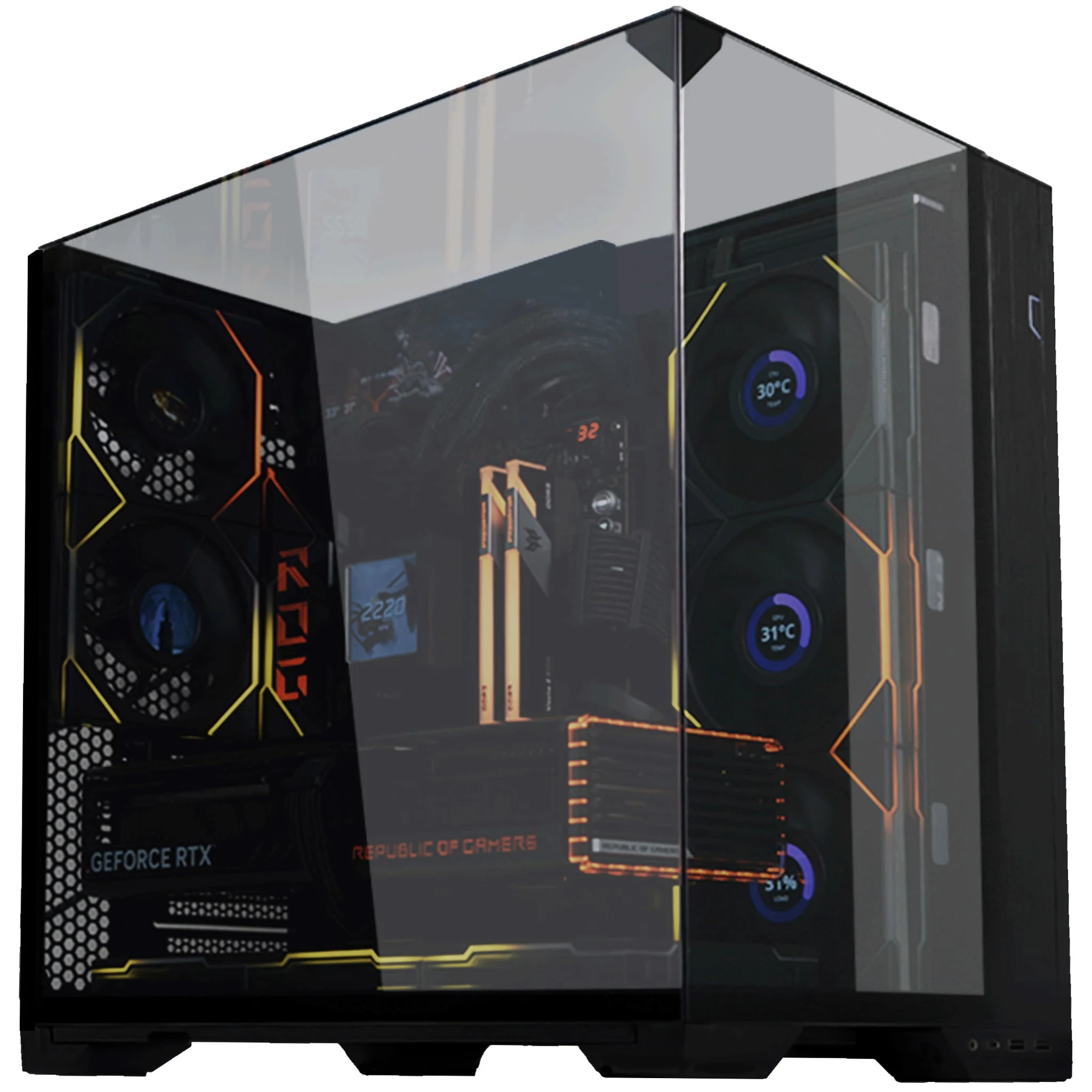 Vỏ Case PC Lian Li O11 Vision Black - ATX - Đen - NEW