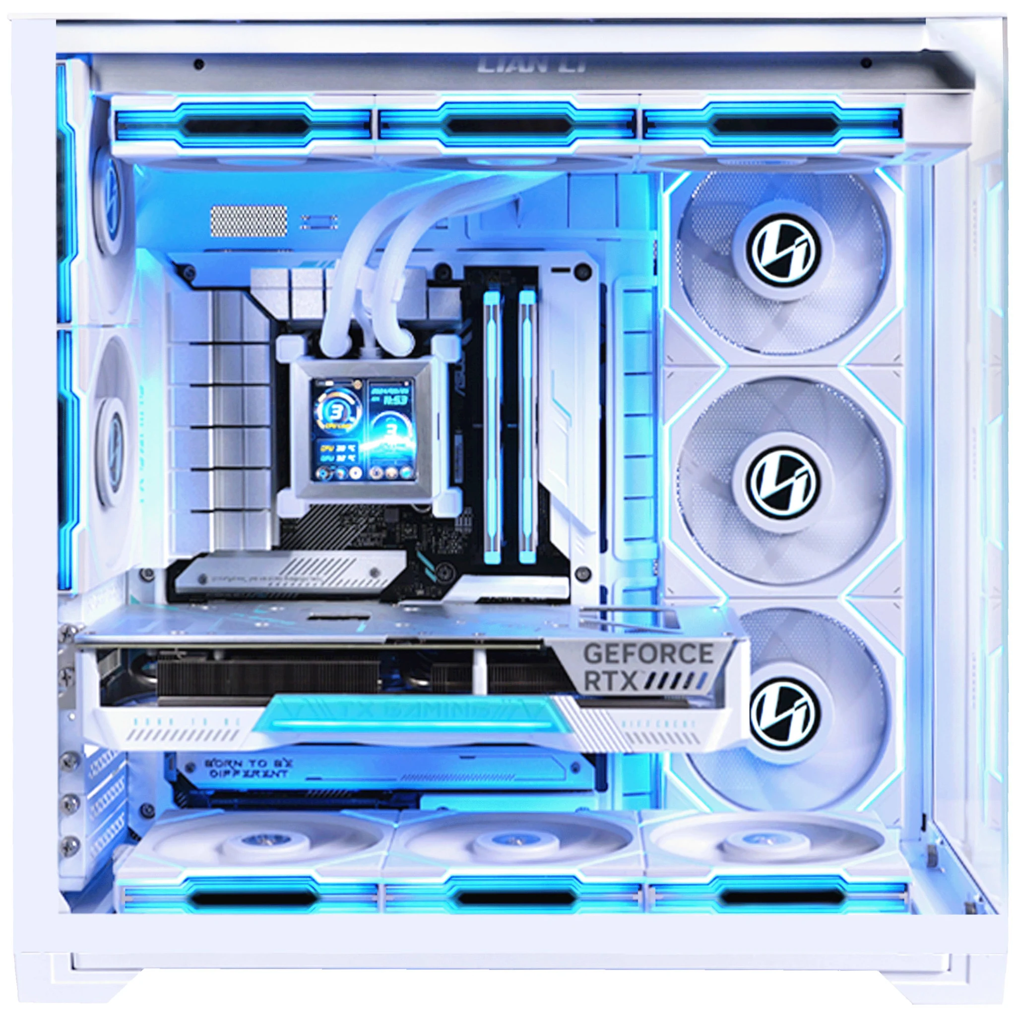 Vỏ Case PC Lian Li O11 Vision Compact White - ATX - Trắng - NEW