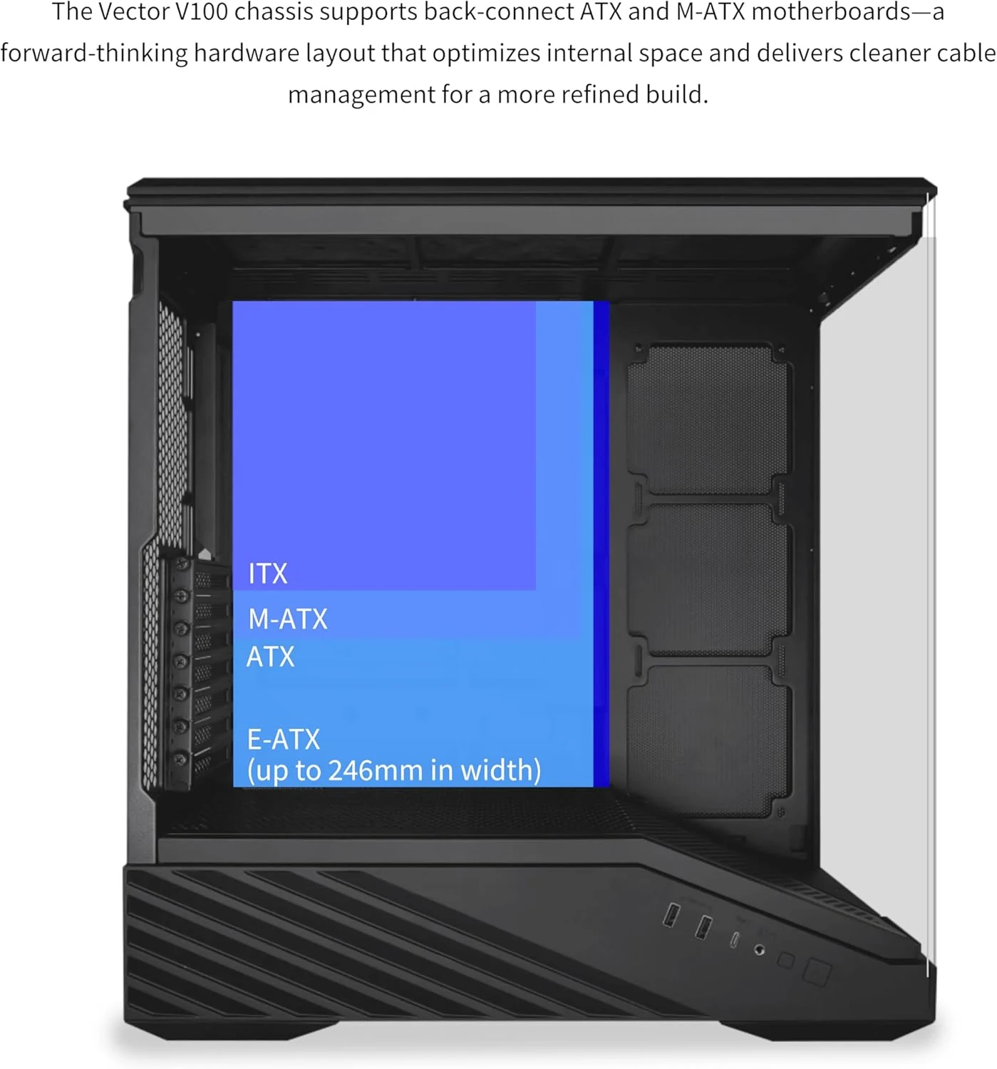 Vỏ Case PC Lian Li Vector V100 Black - ATX - Đen - NEW