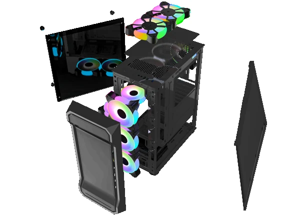Vỏ Case PC MIK AH01 Metal Black Gaming - M-ATX - Đen - NEW