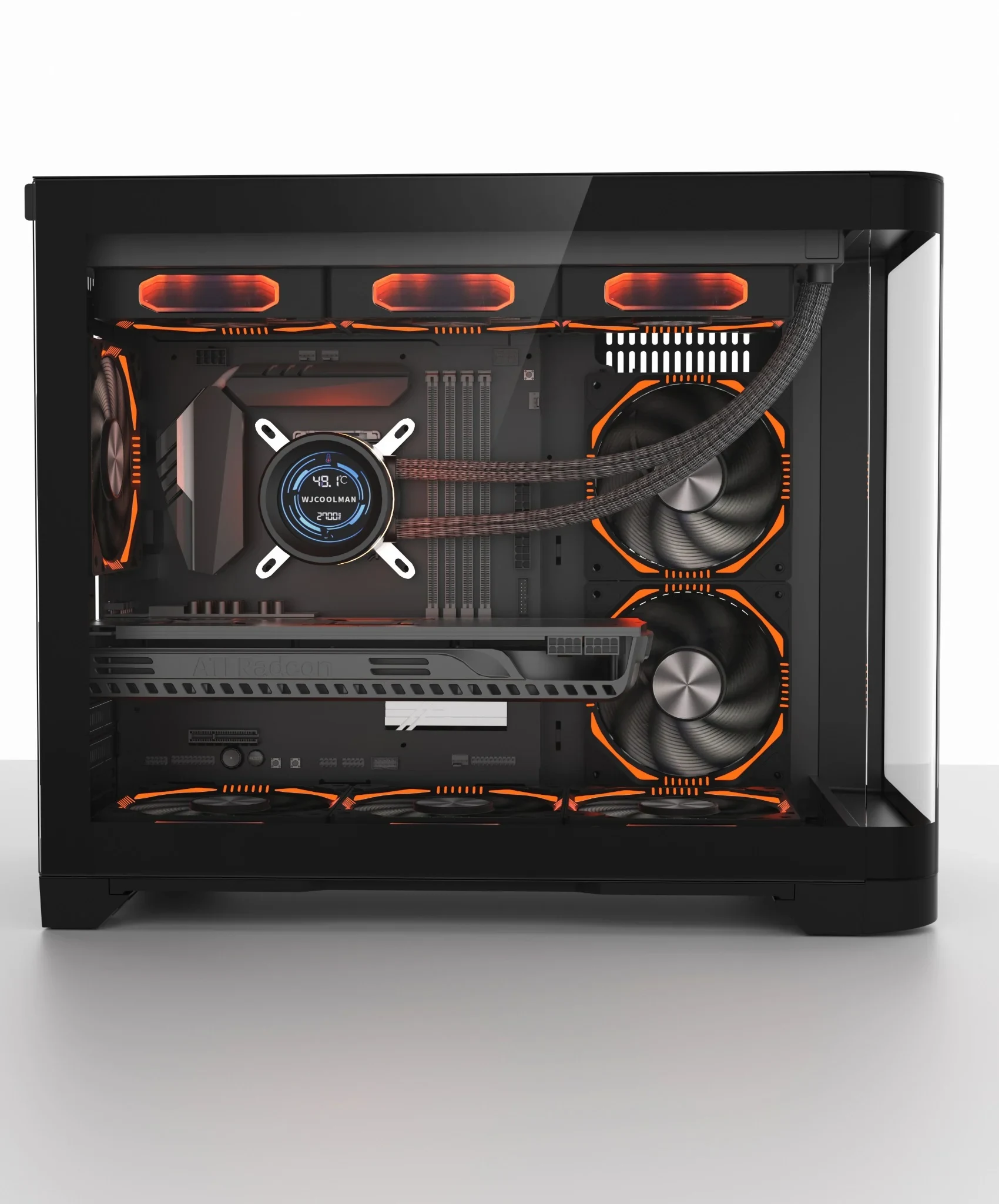 Vỏ Case PC MIK AH01 Metal Black Gaming - M-ATX - Đen - NEW