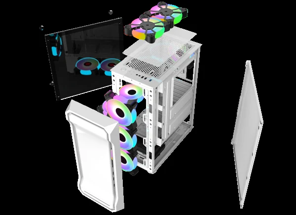 Vỏ Case PC MIK AH01 Metal White Gaming - M-ATX - Trắng - NEW