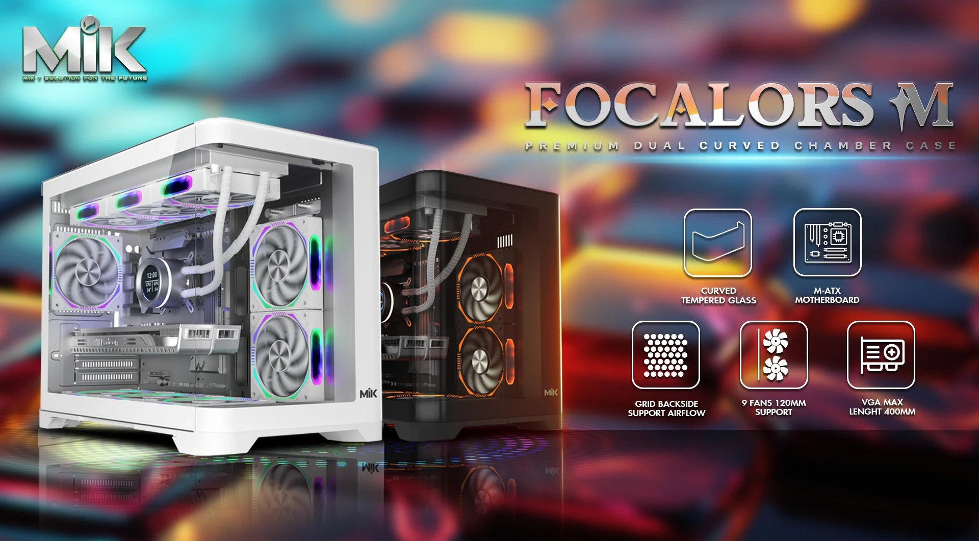 Vỏ Case PC MIK Focalors M White - M-ATX - Trắng - NEW