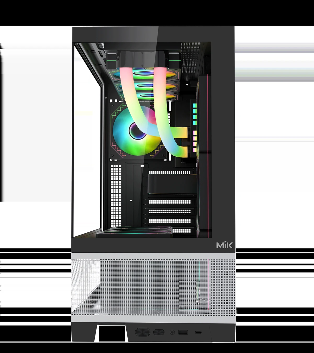 Vỏ Case PC MIK Lumine Gaming Black 4 Fan - ATX - Đen - NEW