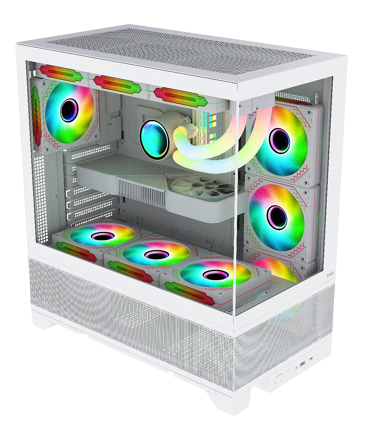 Vỏ Case PC MIK Lumine Gaming White 4 Fan - ATX - Trắng - NEW