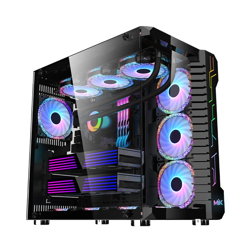 Vỏ Case PC MIK LV07 RGB Black - ATX - Đen - NEW