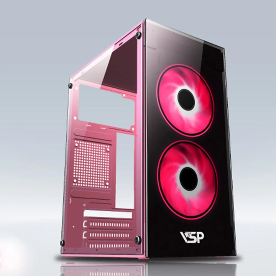 Vỏ Case PC MIK LV07 RGB Pink - ATX - Hồng - NEW
