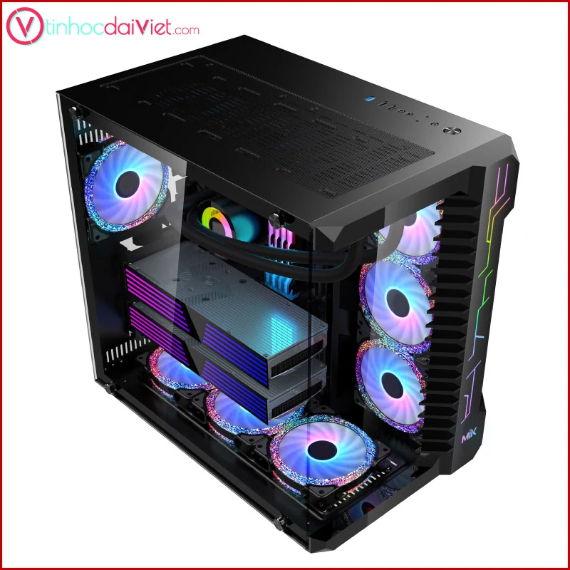 Vỏ Case PC MIK LV07 RGB Pink - ATX - Hồng - NEW