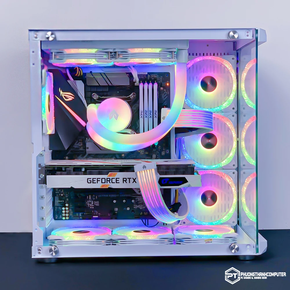 Vỏ Case PC MIK LV07 RGB White - ATX - Trắng - NEW