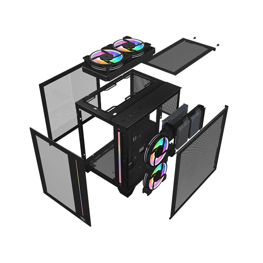 Vỏ Case PC MIK LV12 Gaming Black - ATX - Đen - NEW