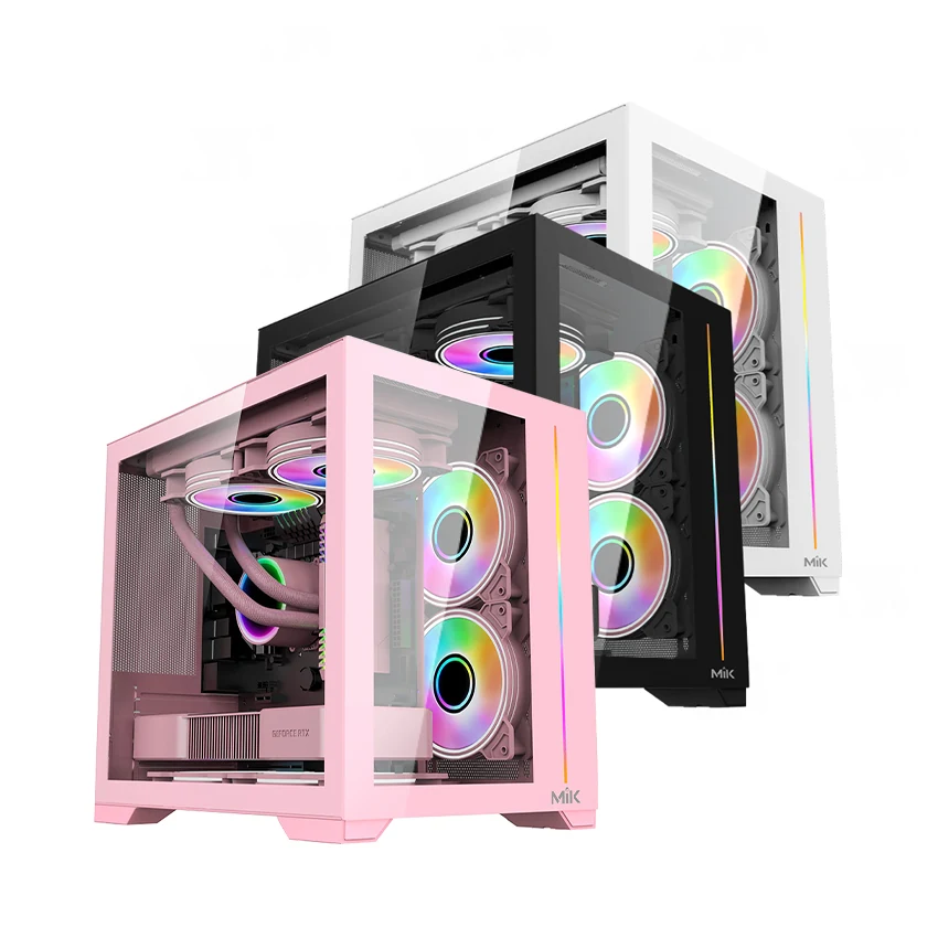 Vỏ Case PC MIK LV12 Mini Elite Gaming Black - M-ATX - Đen - NEW