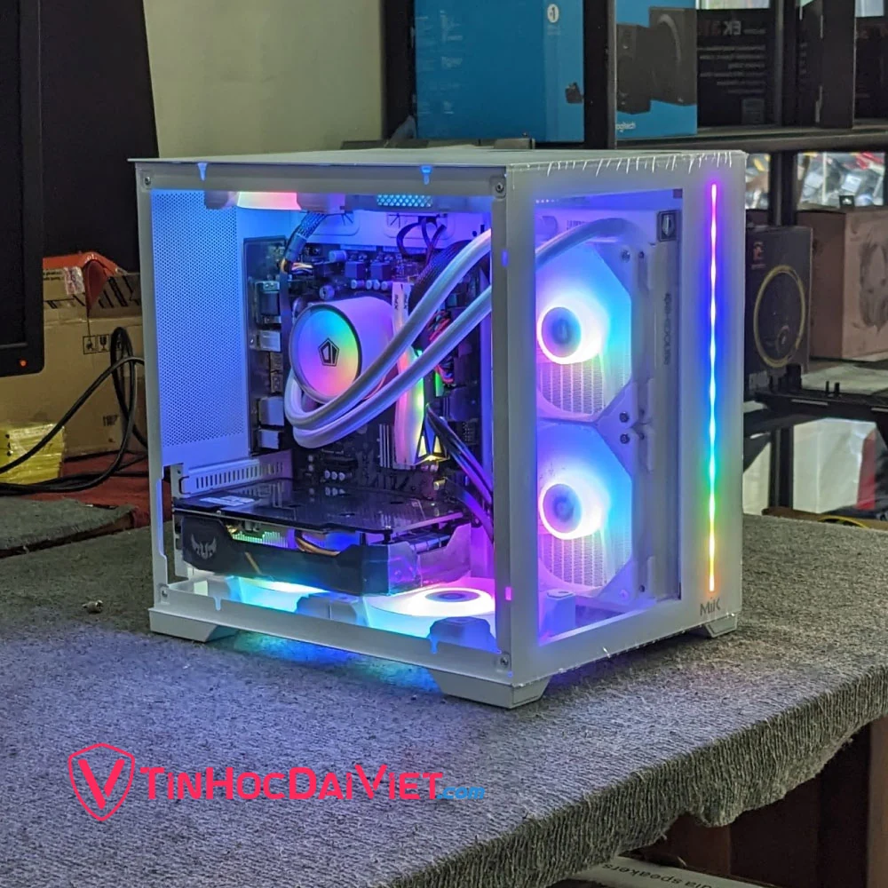 Vỏ Case PC MIK LV12 Mini Elite Gaming White - M-ATX - Trắng - NEW