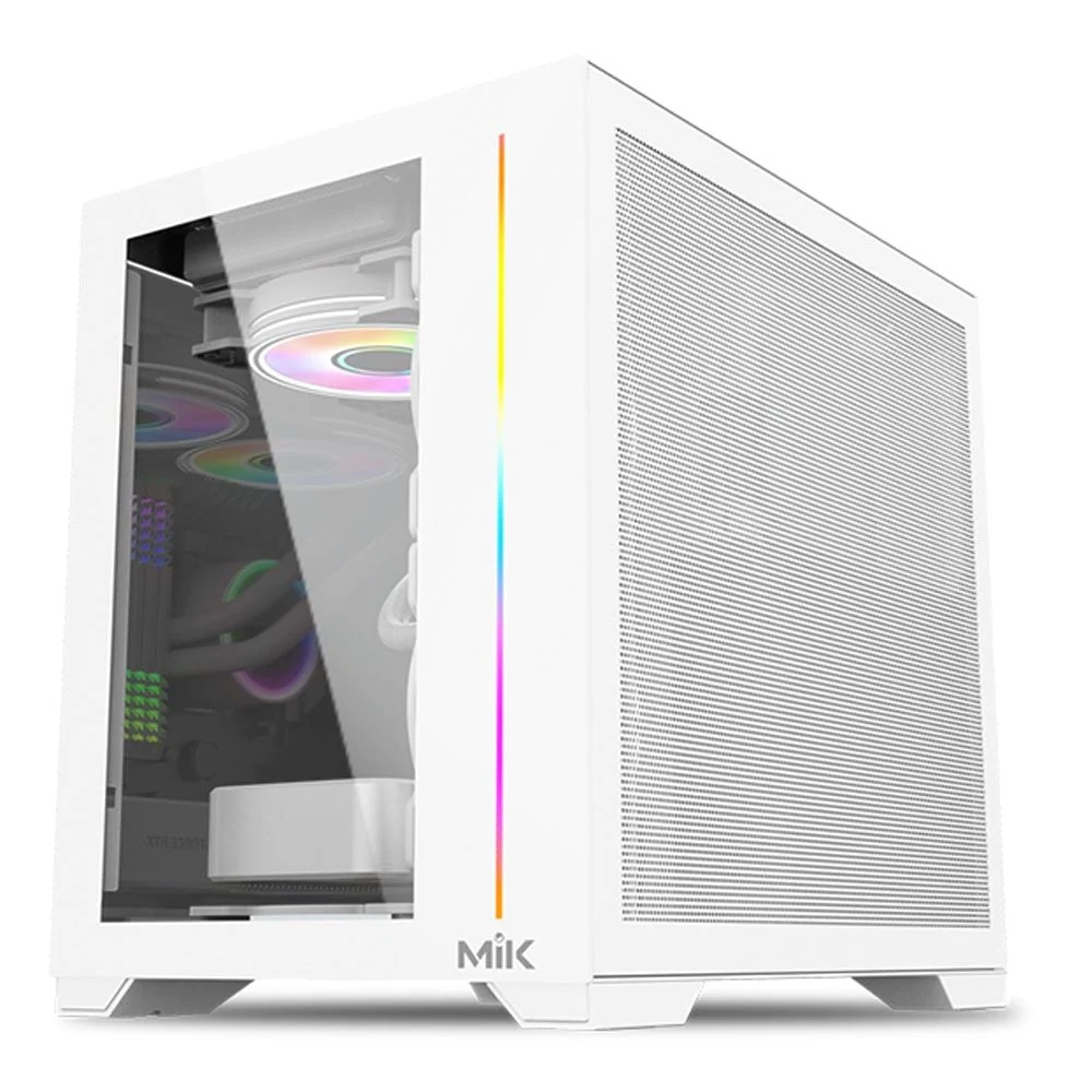 Vỏ Case PC MIK LV12 Mini Elite Gaming White - M-ATX - Trắng - NEW