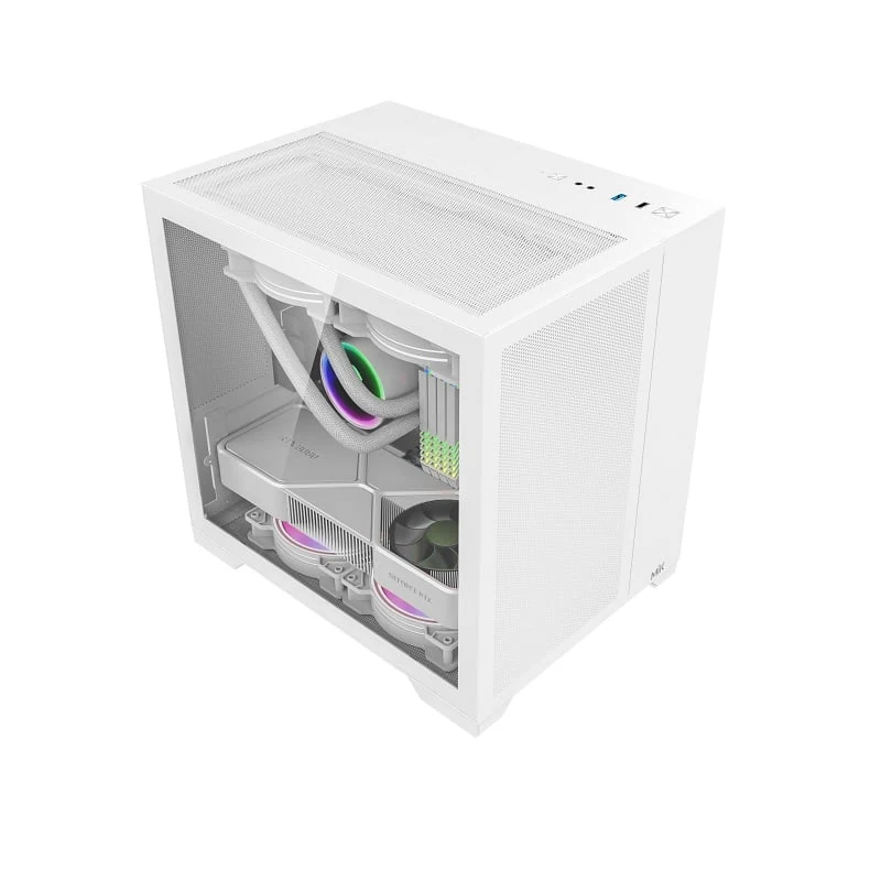 Vỏ Case PC MIK LV12 Mini Flow White - M-ATX - Trắng - NEW