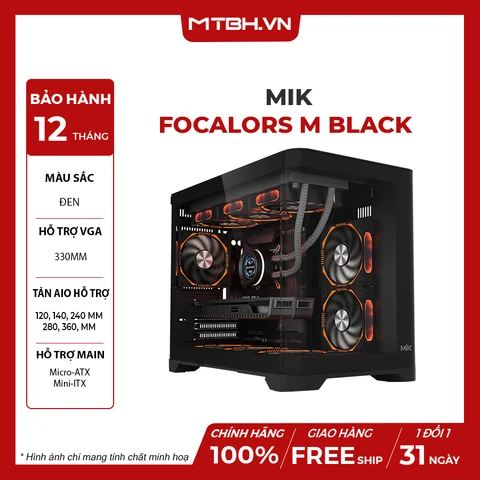 Vỏ Case PC MIK X 3FX - ATX - Đen - NEW