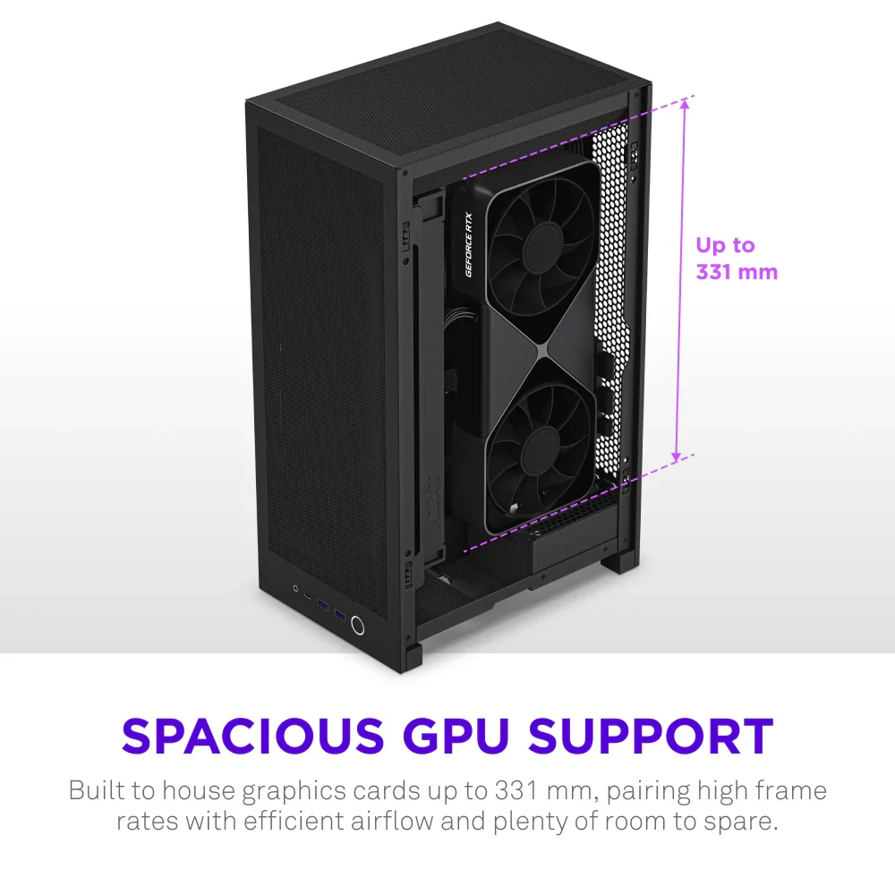 Vỏ Case PC NZXT H2 Flow Black - Mini-ITX - Đen - NEW