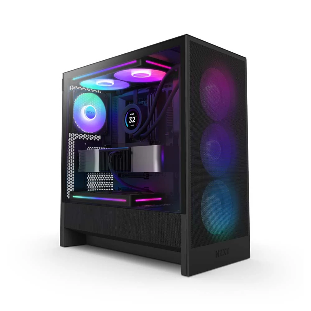 Vỏ Case PC NZXT H5 Flow RGB Black - ATX - Đen - NEW