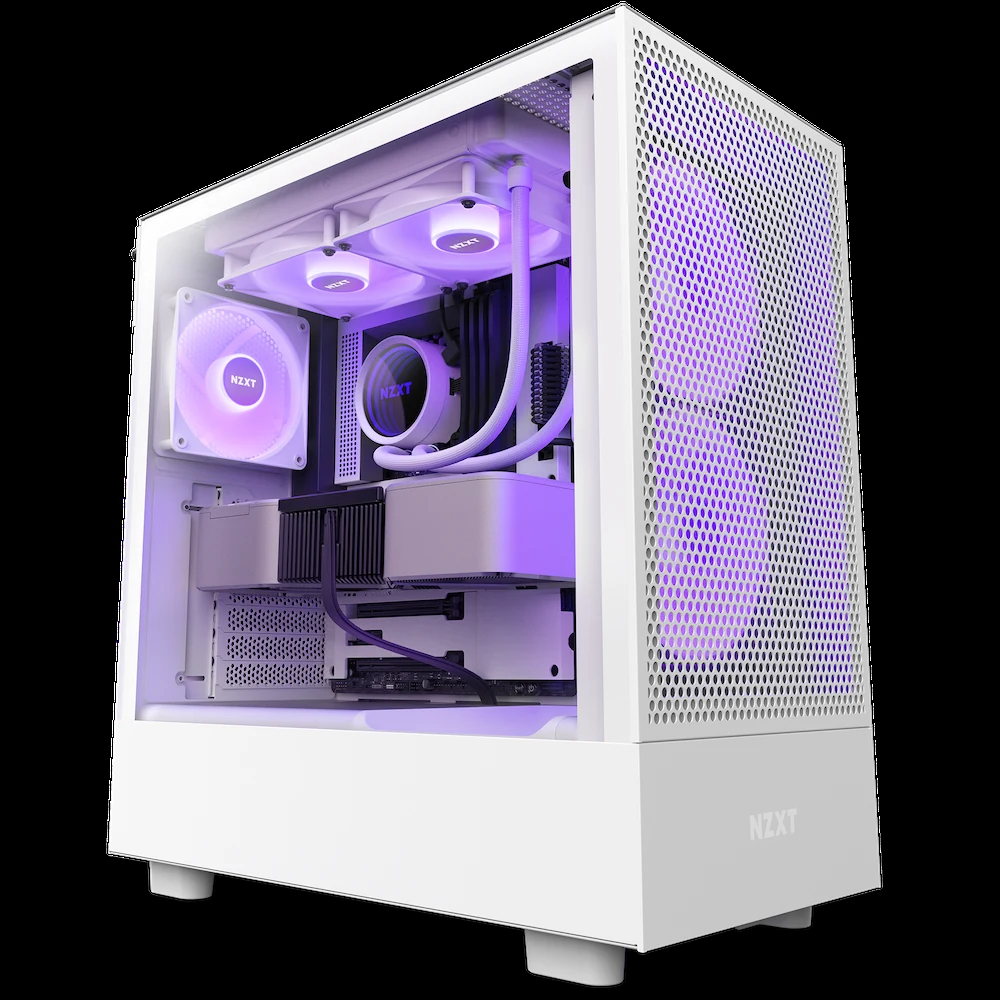 Vỏ Case PC NZXT H5 Flow RGB White - ATX - Trắng - NEW