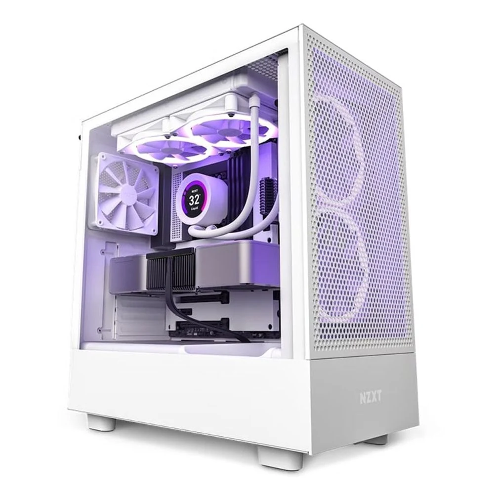 Vỏ Case PC NZXT H5 Flow RGB White - ATX - Trắng - NEW