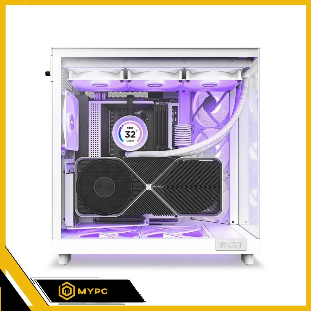 Vỏ Case PC NZXT H6 Flow RGB White - ATX - Trắng - NEW