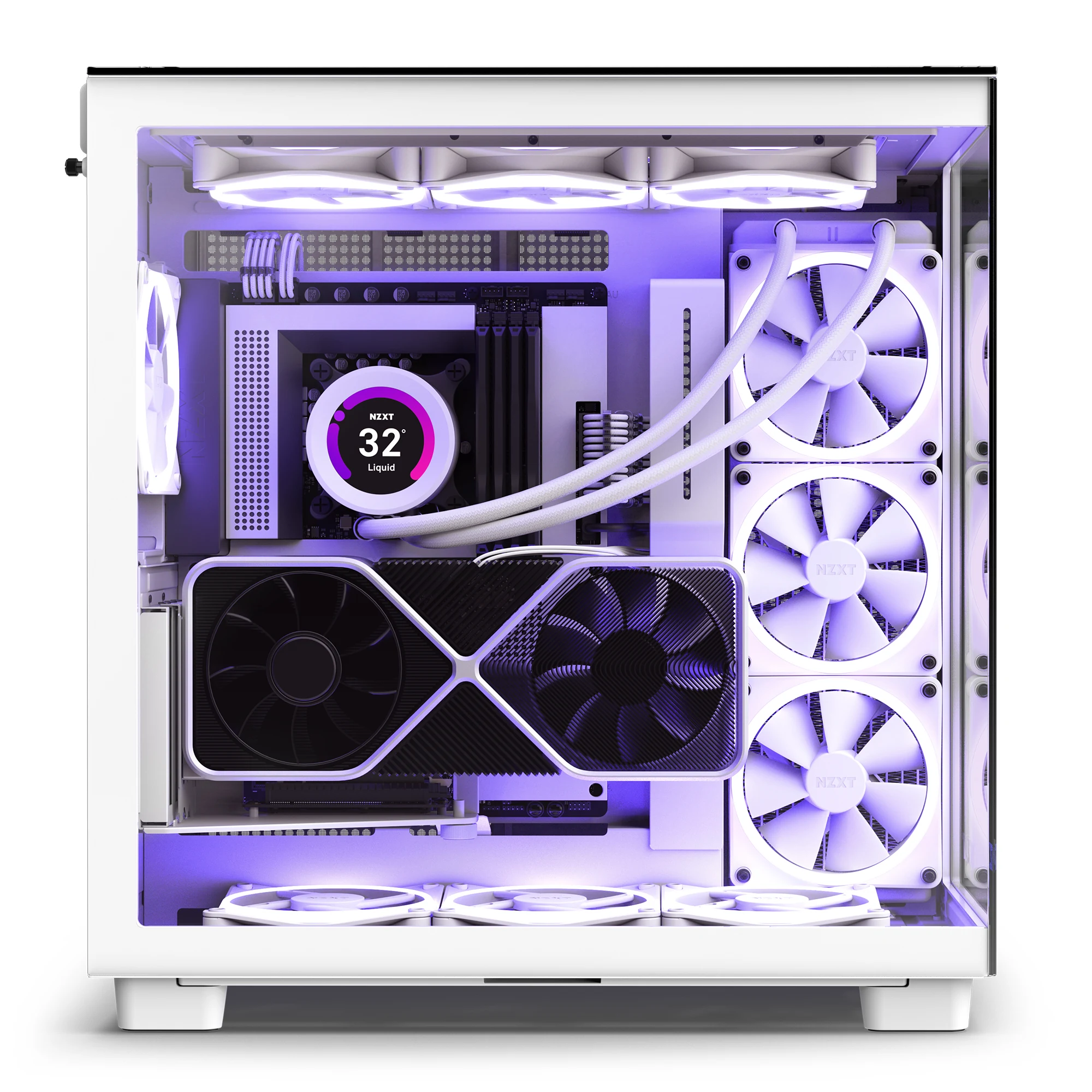 Vỏ Case PC NZXT H9 Elite RGB White - ATX - Trắng - NEW